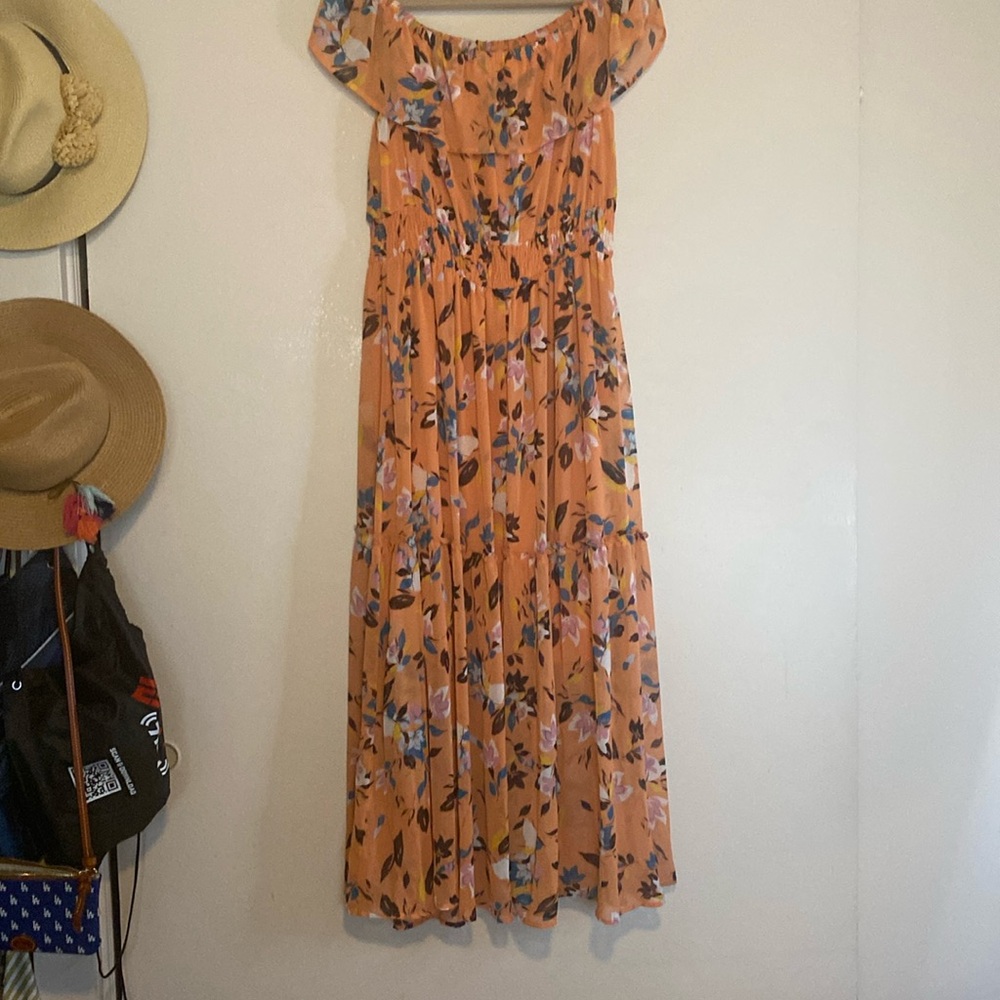 Off the shoulder light weight floral print